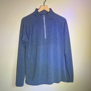 Lululemon Mens Blue Quarter Zip Mock Neck Lightweight Pullover